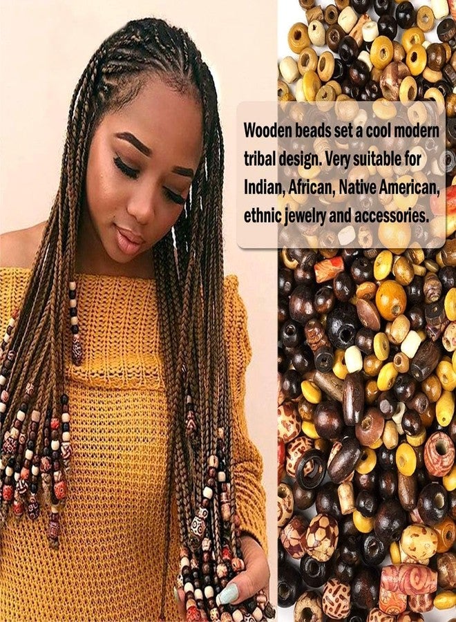 دي آي واي كرافتس مجموعة 130 قطعة من الخرز الخشبي لصنع المجوهرات للكبار، خرز أفريقي متنوع مطلي، خرز لوازم المكرمية، خرز خشبي لصنع المجوهرات والأساور والقلائد، خرز أسطواني دائري كبير وصغير (130) - Image 4